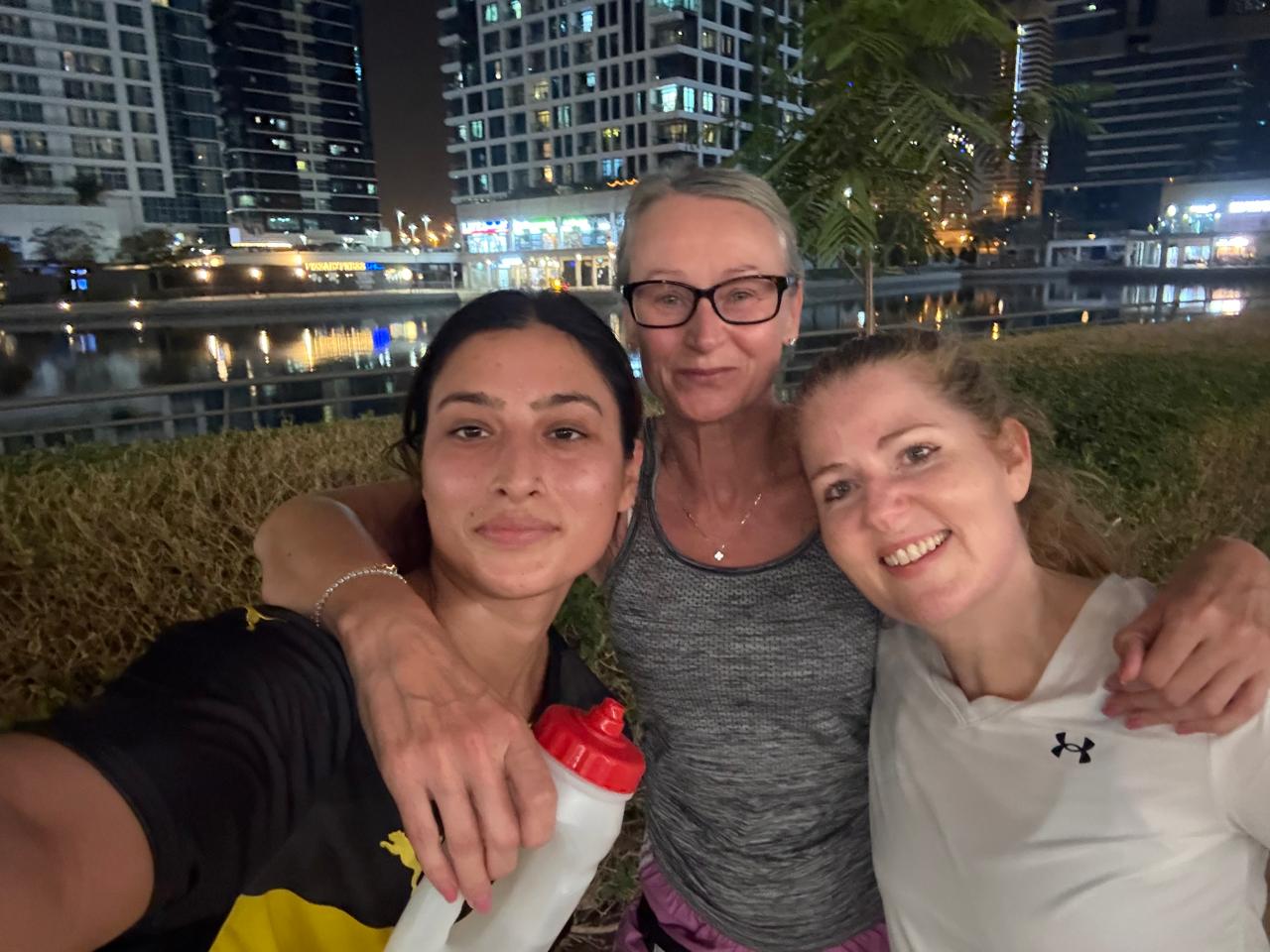 Evening run group by Dubai Marina